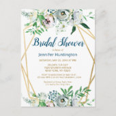 Watercolor Boho Bloemige Bruiloftsuitnodiging Briefkaart (Voorkant)