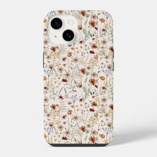 Watercolor Boho Bloemmotief iPhone / iPad hoes Hoesje (Achterkant)