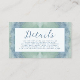 Watercolor Boho Bruiloft Details Card Etherische S Informatiekaartje