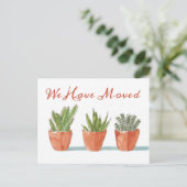 Watercolor Boho Cactus  | Adreswijziging Briefkaart (Staand voorkant)