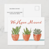 Watercolor Boho Cactus  | Adreswijziging Briefkaart (Voorkant / Achterkant)