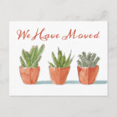 Watercolor Boho Cactus | Adreswijziging Briefkaart (Voorkant)