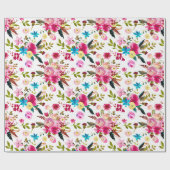 Watercolor Boho Chic Bloem Cadeaupapier (Vlak)
