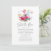 Watercolor Boho Chic Bloem Voorraad de Bar Kaart (Staand voorkant)