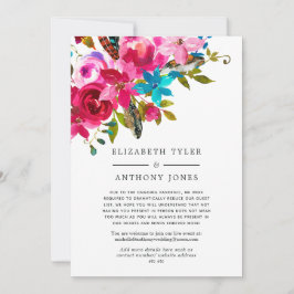 Watercolor Boho Chic Bloemen Beperkte Gastlijst Aankondiging