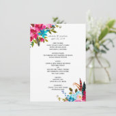 Watercolor Boho Chic Bloemen Bruiloft Menu (Staand voorkant)