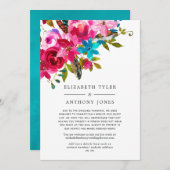 Watercolor Boho Chic Bloemengastlijst Aankondiging (Voorkant / Achterkant)