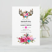 Watercolor Boho Chic Bloemensingleparty Kaart (Staand voorkant)