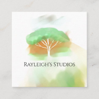 Watercolor Boho Cottage Shabby Chic Business Card Vierkante Visitekaartje