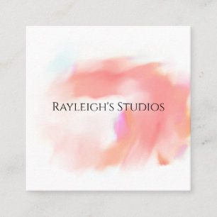 Watercolor Boho Cottage Shabby Chic Zakelijke Kaar Vierkante Visitekaartje
