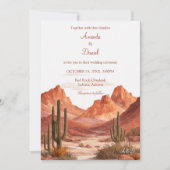 Watercolor Boho Desert Mountain Southwest Wedding  Kaart (Voorkant)