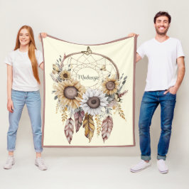 Watercolor Boho Dreamcatcher Gepersonaliseerde Naa Fleece Deken