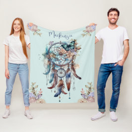 Watercolor Boho Dreamcatcher Gepersonaliseerde Naa Fleece Deken