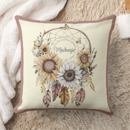 Watercolor Boho Dreamcatcher Gepersonaliseerde Naa Kussen