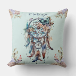 Watercolor Boho Dreamcatcher Gepersonaliseerde Naa Kussen