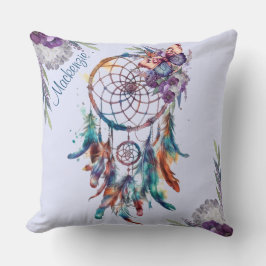 Watercolor Boho Dreamcatcher Gepersonaliseerde Naa Kussen