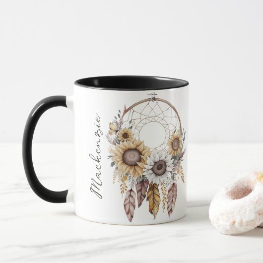Watercolor Boho Droomvanger Mok (Met donut)