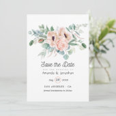 Watercolor Boho Eucalyptus Klaproos Bruiloft Save The Date (Staand voorkant)