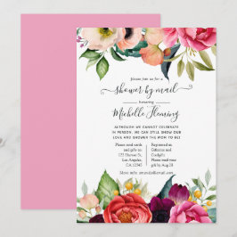 Watercolor Boho Floral Baby Shower per post Kaart