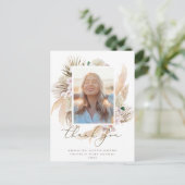Watercolor Boho Foto Afstudeer Dankjewel Postkaart (Staand voorkant)