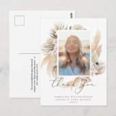 Watercolor Boho Foto Afstudeer Dankjewel Postkaart (Voorkant / Achterkant)