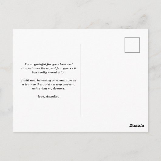 Watercolor Boho Foto Afstudeer Dankjewel Postkaart (Achterkant)