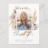 Watercolor Boho Foto Afstudeer Dankjewel Postkaart (Voorkant)