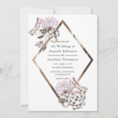 Watercolor Boho Gedroogde bloemen Bruiloft Kaart (Voorkant)