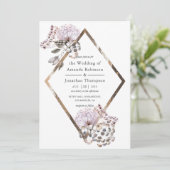 Watercolor Boho Gedroogde bloemen Bruiloft Kaart (Staand voorkant)