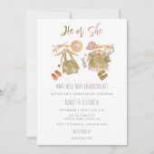 Watercolor Boho Geslacht Onthulling Feestje Kaart (Voorkant)