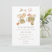 Watercolor Boho Geslacht Onthulling Feestje Kaart (Staand voorkant)