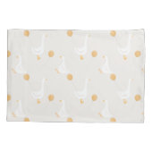 Watercolor Boho Goose Duck White Beige Nursery Kussensloop (Achterkant)
