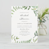 Watercolor Boho Groene Blad Bruiloftsshowerkaart Kaart (Staand voorkant)