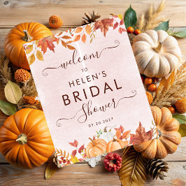 Watercolor Boho Herfst Pompoen Bruidsdiner Welkom Foto Afdruk