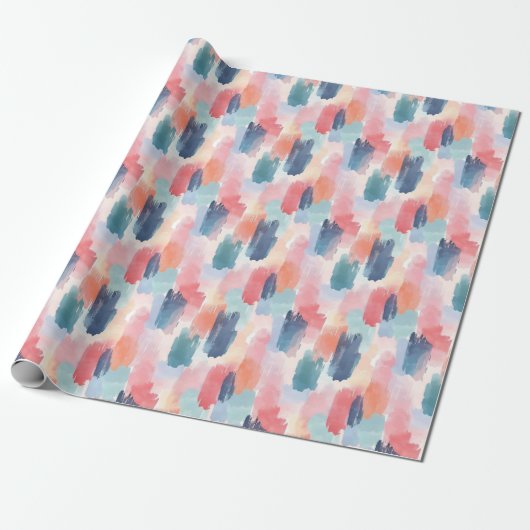 Watercolor Boho Kwastmarkeringen Cadeaupapier (Uitgerold)