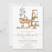 Watercolor Boho Mobiele Bakermat Baby Shower Kaart (Voorkant)