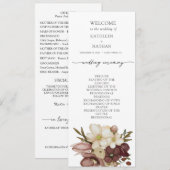 Watercolor Boho Neutraal Huwelijksprogramma Menu (Voorkant / Achterkant)