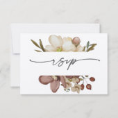 Watercolor Boho Neutral & Rose Wedding RSVP Kaart (Voorkant)