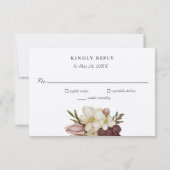 Watercolor Boho Neutral & Rose Wedding RSVP Kaart (Achterkant)
