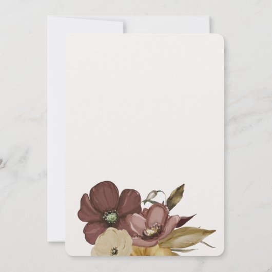 Watercolor Boho Neutral Wedding  Kaart (Achterkant)