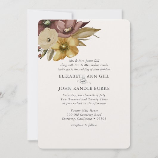 Watercolor Boho Neutral Wedding  Kaart (Voorkant)