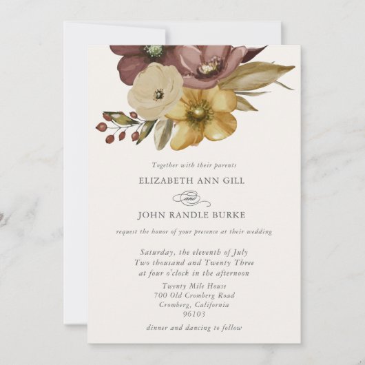 Watercolor Boho Neutral Wedding  Kaart (Voorkant)