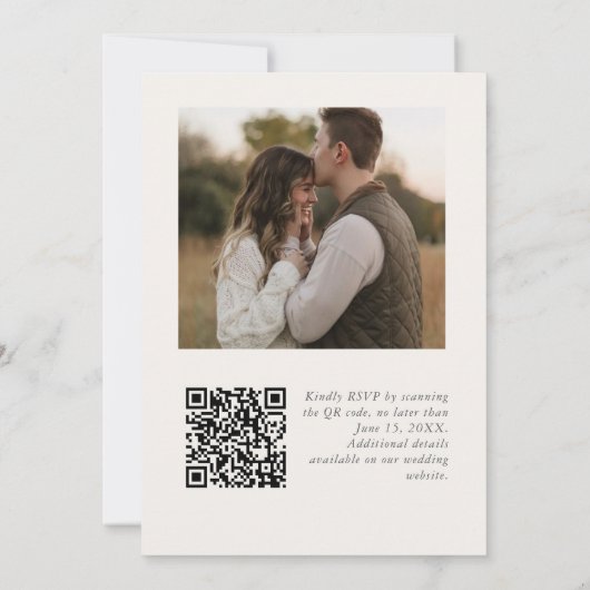 Watercolor Boho Neutral Wedding  Kaart (Achterkant)