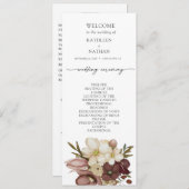 Watercolor Boho Neutral Wedding Program Menu (Voorkant / Achterkant)