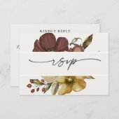 Watercolor Boho Neutral Wedding RSVP Kaart (Voorkant / Achterkant)