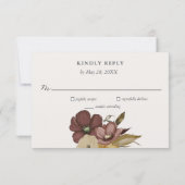 Watercolor Boho Neutral Wedding RSVP Kaart (Achterkant)