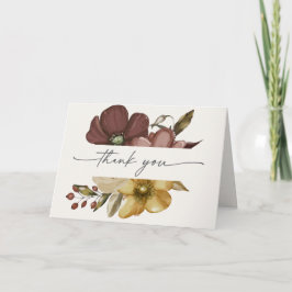 Watercolor Boho Neutral Wedding Thank You Card Bedankkaart