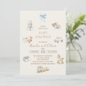Watercolor Boho Nursery boy  baby shower Kaart (Staand voorkant)