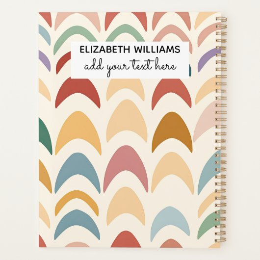 Watercolor Boho Rainbow Planner (Achterkant)