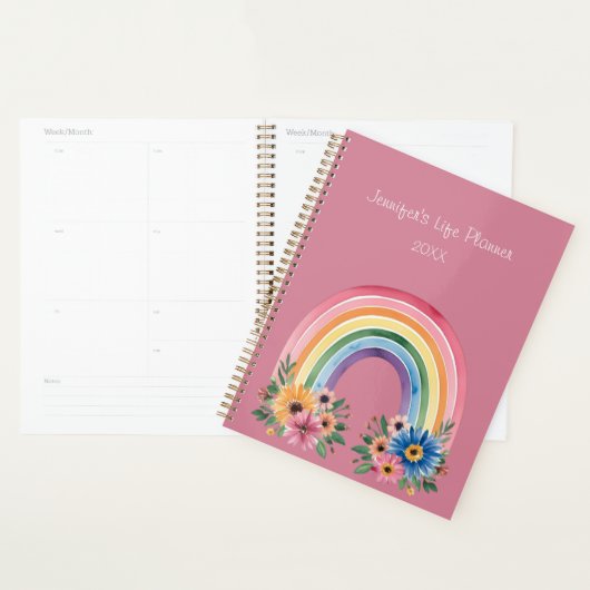 Watercolor Boho Rainbow  Planner (Display)